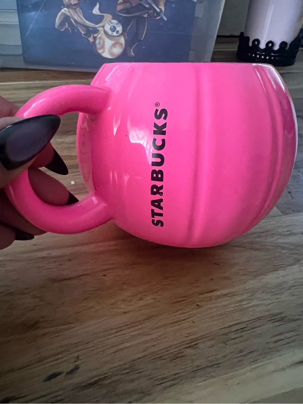Starbucks Bright Pink Pumpkin-Shaped Ceramic Mug